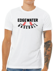 Edgewater Baseball Ball Tee - White Cotton Tee (Youth, ladies and Adult sizes)