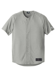 Diamond Solid Button Down Jersey With Vertical Letters