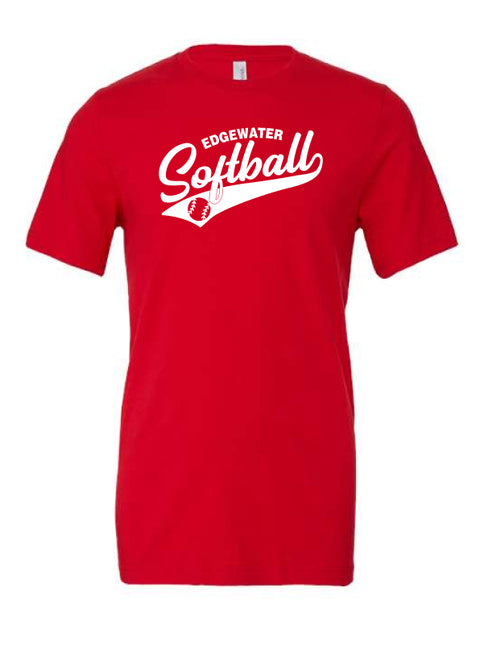 EHS Edgewater Softball Tee- Red Short Sleeve