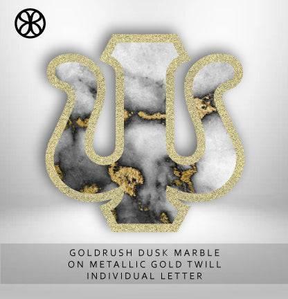 Exclusive Goldrush Dusk Marble on Metallic Gold Twill - JennaBenna