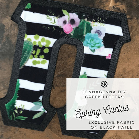 Exclusive Succulent Spring Cactus on Black Twill - JennaBenna