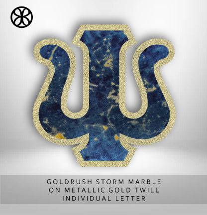 Goldrush Storm on Metallic Gold Twill DIY Letter - JennaBenna