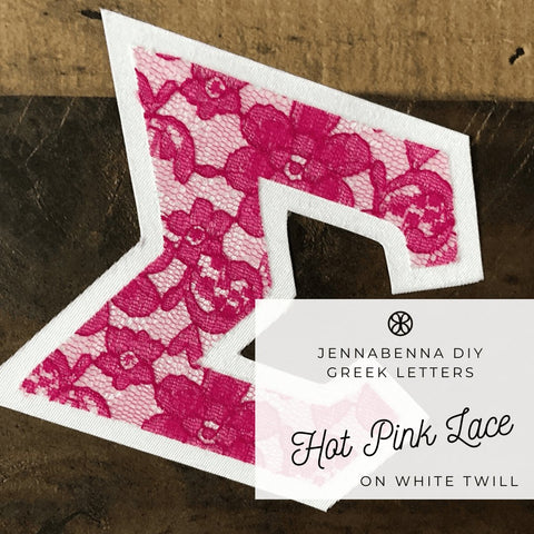 Hot Pink Lace on White Twill - JennaBenna