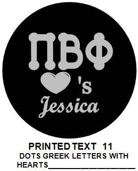 Printed Sorority Pin Back Button - Design 11 - JennaBenna