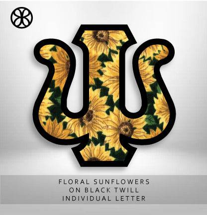 Sunflowers Fabric on Black Twill - JennaBenna