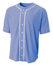 Solid Baseball Greek Jersey With Contrast Piping and Vertical Greek Letters