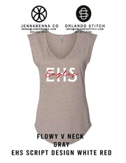 2022 Edgewater Flowy V Neck Ladies Tee - EHS Craftsman Design - JennaBenna