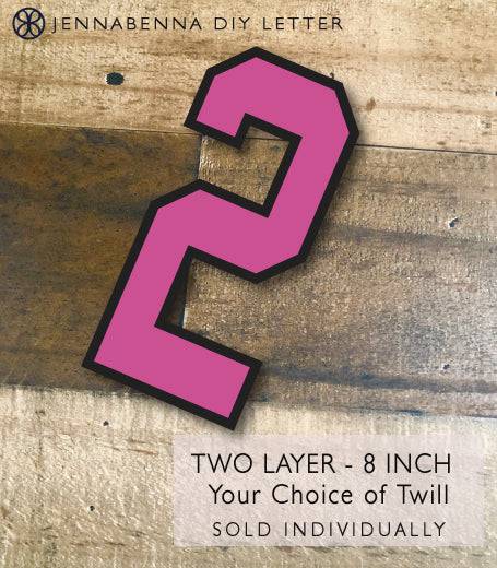 8 Inch Double Layer Twill Jersey Number - JennaBenna