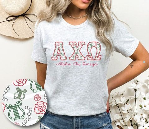 Affinity 3001 Shirt With Embroidery - AXO Simple Symbols Fabric - JennaBenna