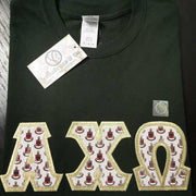 Alpha Chi Omega Exclusive Crest Fabric Perfect Combo Tee - JennaBenna