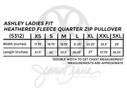 Ashley Ladies Fit Heathered Fleece 1/4 Zip Pullover - JennaBenna