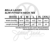 Bella Ladies Super Slim Fitted V-Neck Tee - JennaBenna
