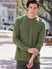 Butter Long Sleeve Crewneck With Succulents Cactus Patch On Hunter Green Twill - JennaBenna