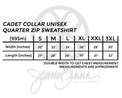 Cadet Collar Unisex Quarter Zip Sweatshirt - JennaBenna