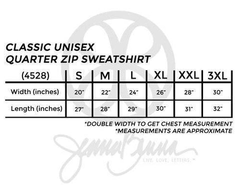 Classic Fit Unisex Quarter Zip Sweatshirt - JennaBenna