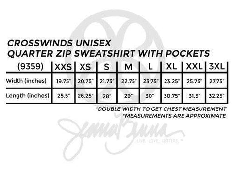 Crosswinds Unisex 1/4 Zip Sweatshirt with Pockets - JennaBenna