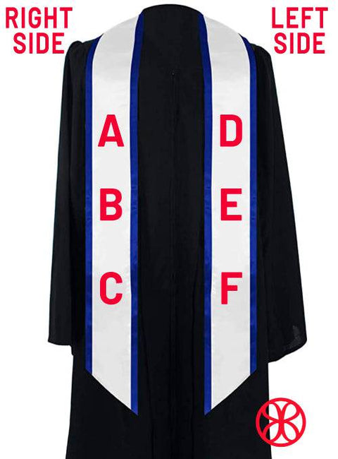 Sorority Graduation Stole with Double Layer Fabric Greek Letters