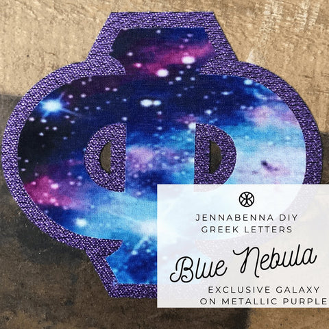 Exclusive Galaxy Blue Nebula on Metallic Purple Twill - JennaBenna