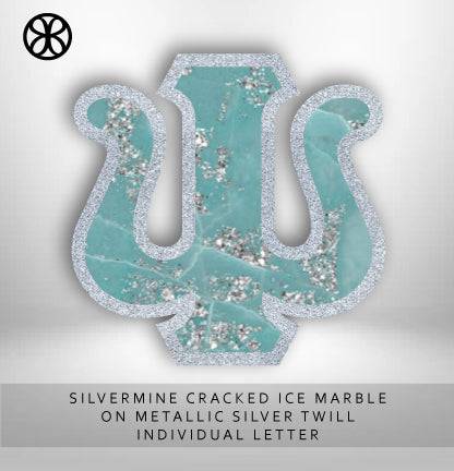 Exclusive Silvermine Cracked On Metallic Silver Twill DIY Letter - JennaBenna