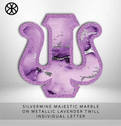 Exclusive Silvermine Majestic Marble on Metallic Lavender Twill - JennaBenna