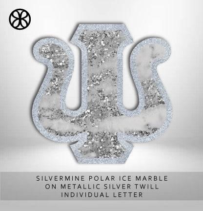 Exclusive Silvermine Polar Ice Marble on Metallic Silver Twill - JennaBenna