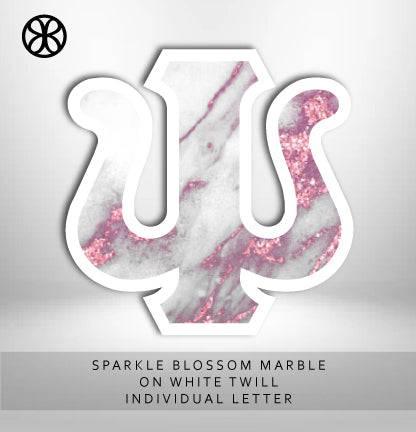 Exclusive Sparkle Blossom Marble on White Twill DIY Letter - JennaBenna