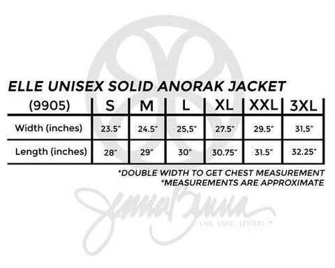 Fabric Greek Letter Elle Solid Color Anorak Jacket - JennaBenna