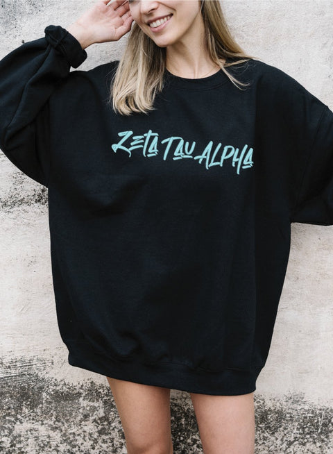 Graffiti Design Greek Embroidered Sweatshirt - JennaBenna