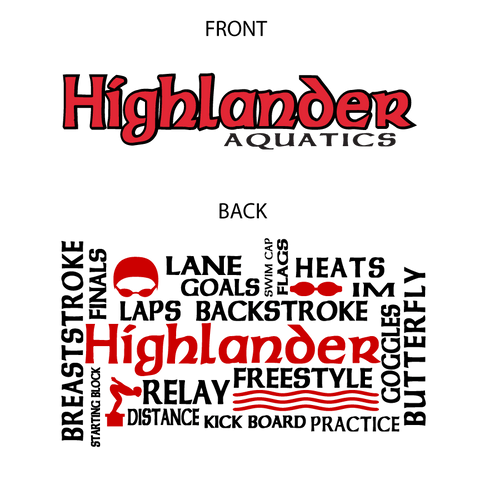 Highlander Aquatics "Word Art" Short Sleeve Tee - JennaBenna