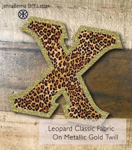 Leopard Classic Fabric on Metallic Gold Twill - JennaBenna