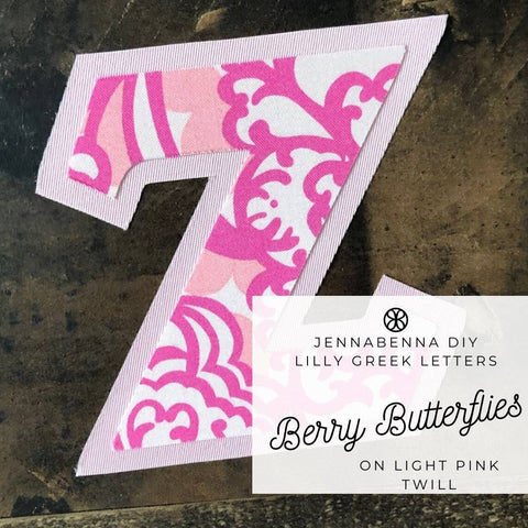 Lilly Berry Butterflies On Light Pink Twill - JennaBenna