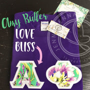Purple Crewneck Sweatshirt With Amy Butler Love Bliss Bouquet Emerald On White Twill - JennaBenna