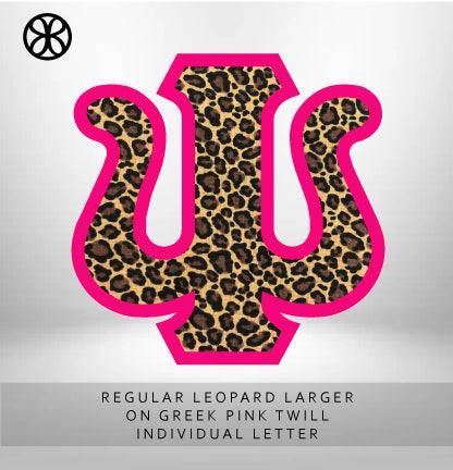 Regular Leopard On Greek Pink Twill DIY Letter - JennaBenna