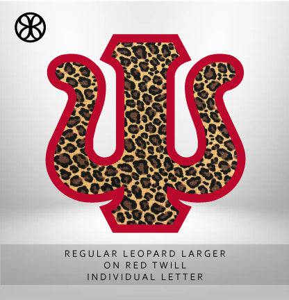 Regular Leopard On Red Twill DIY Letter - JennaBenna