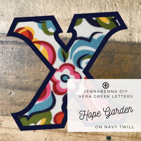 Vera Hope Garden On Navy Blue Twill - JennaBenna